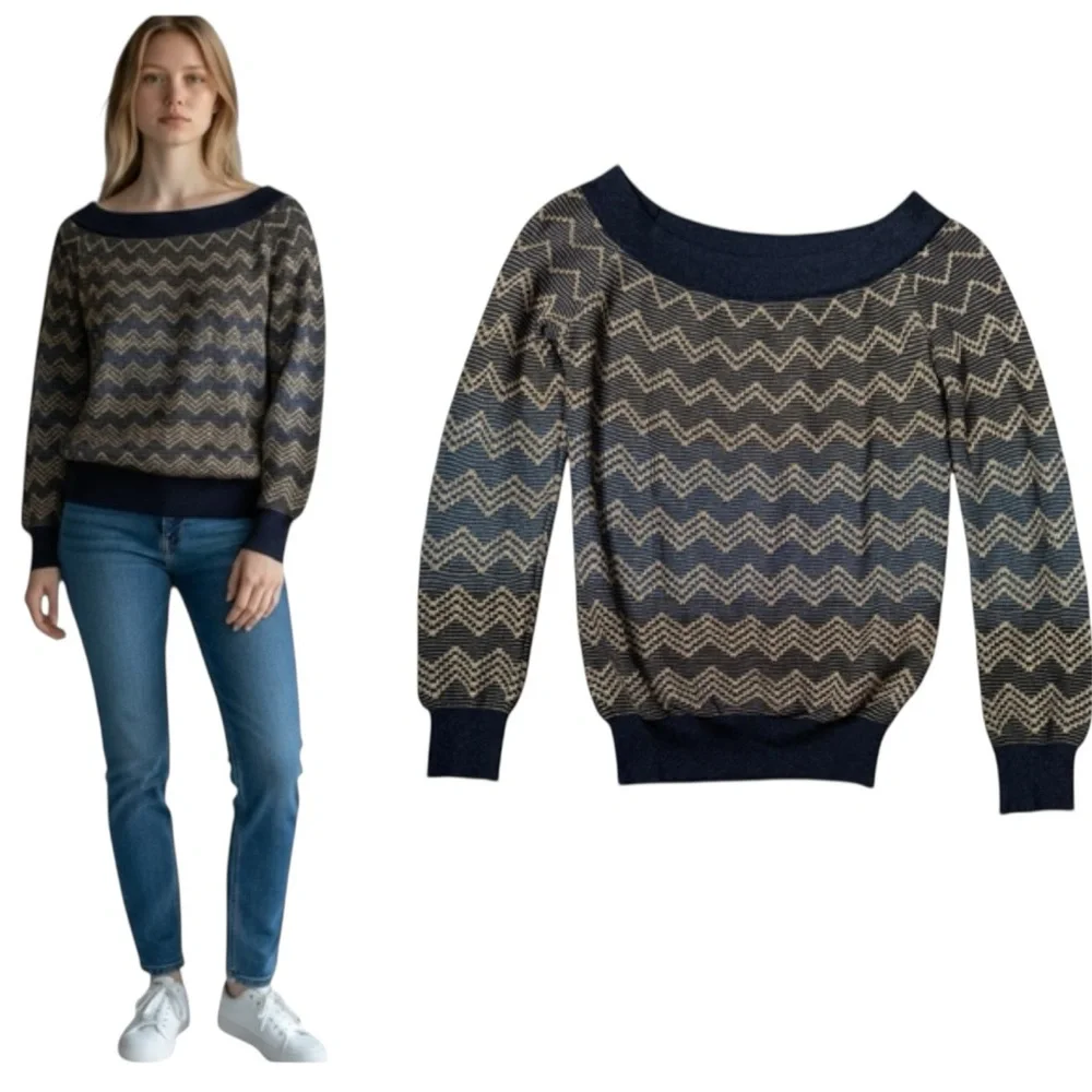 Missoni Metallic Zig Zag Sweater size 40 (4)